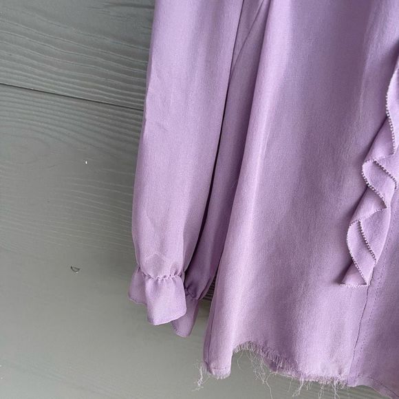 Adrienne Vittadini lilac long sleeve blouse - Picture 2 of 5